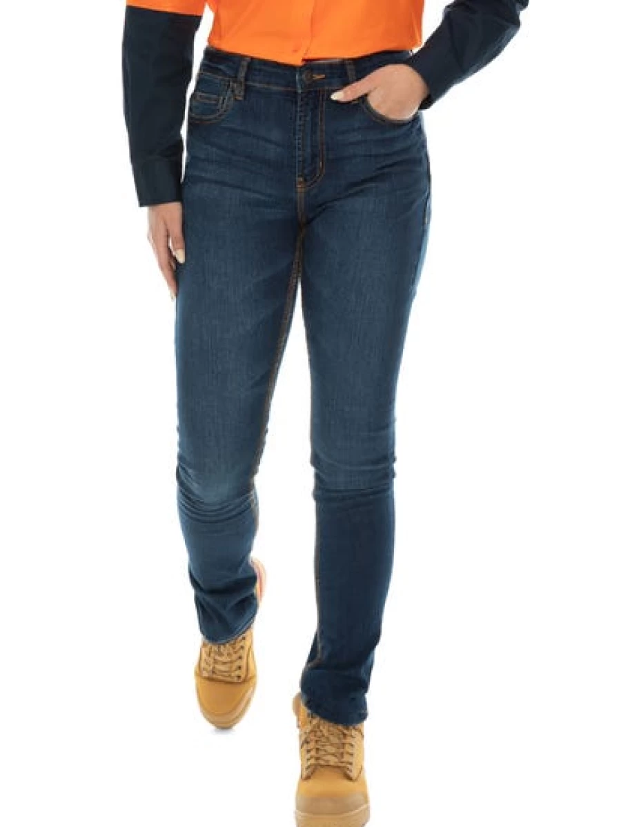 Hard Yakka Men's Indigo Jeggings - Durable Workwear Pants for Comfort & Style