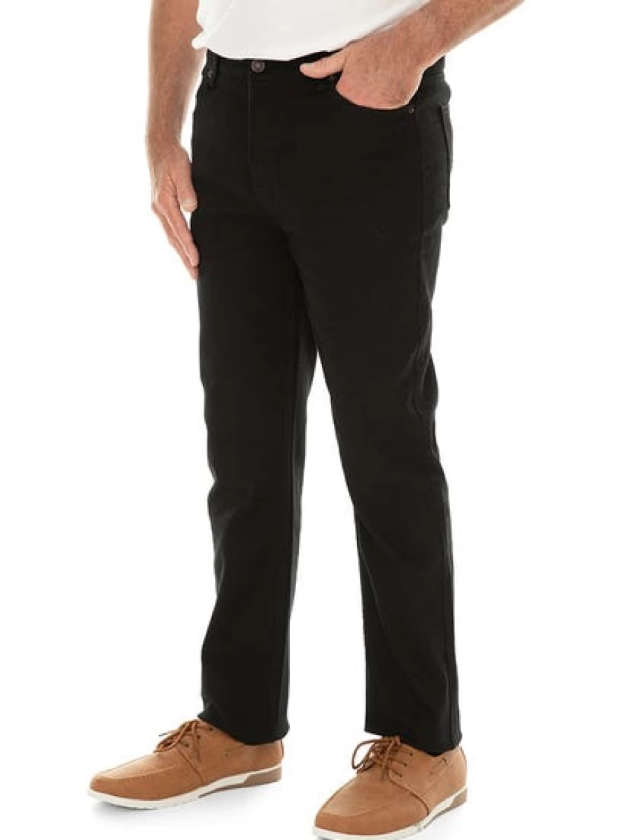 Men's Black Stretch Regular Fit Jeans by Traders