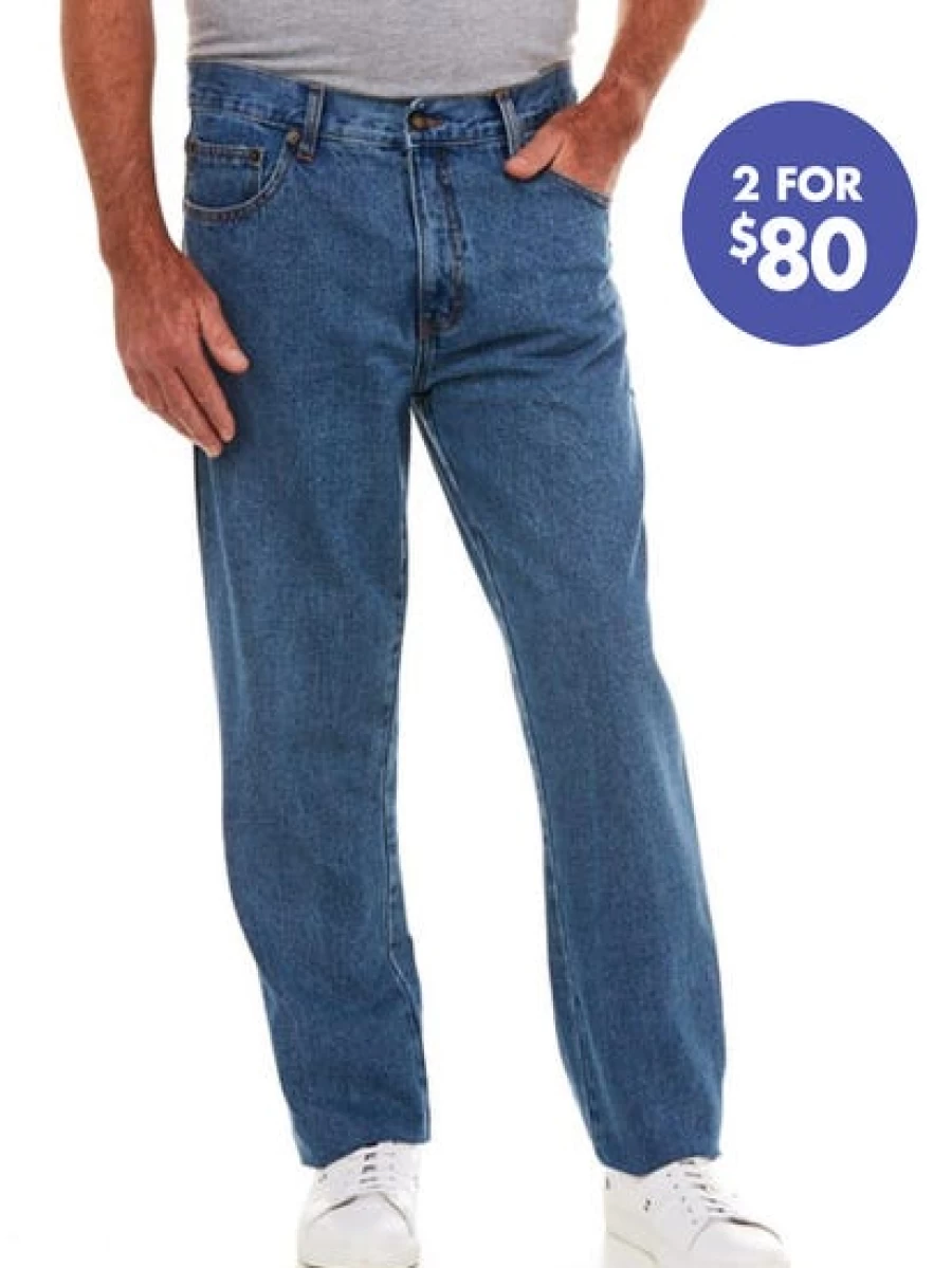 Street Men's Regular Fit Light Blue Cotton Jeans - Classic Comfort & Style