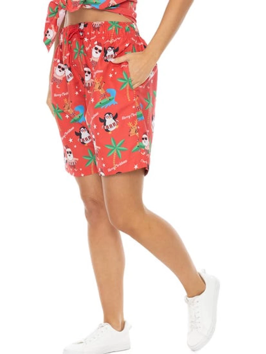 Lowes Men's Christmas Printed Short Sleeve T-Shirt - Festive Red Holiday Tee