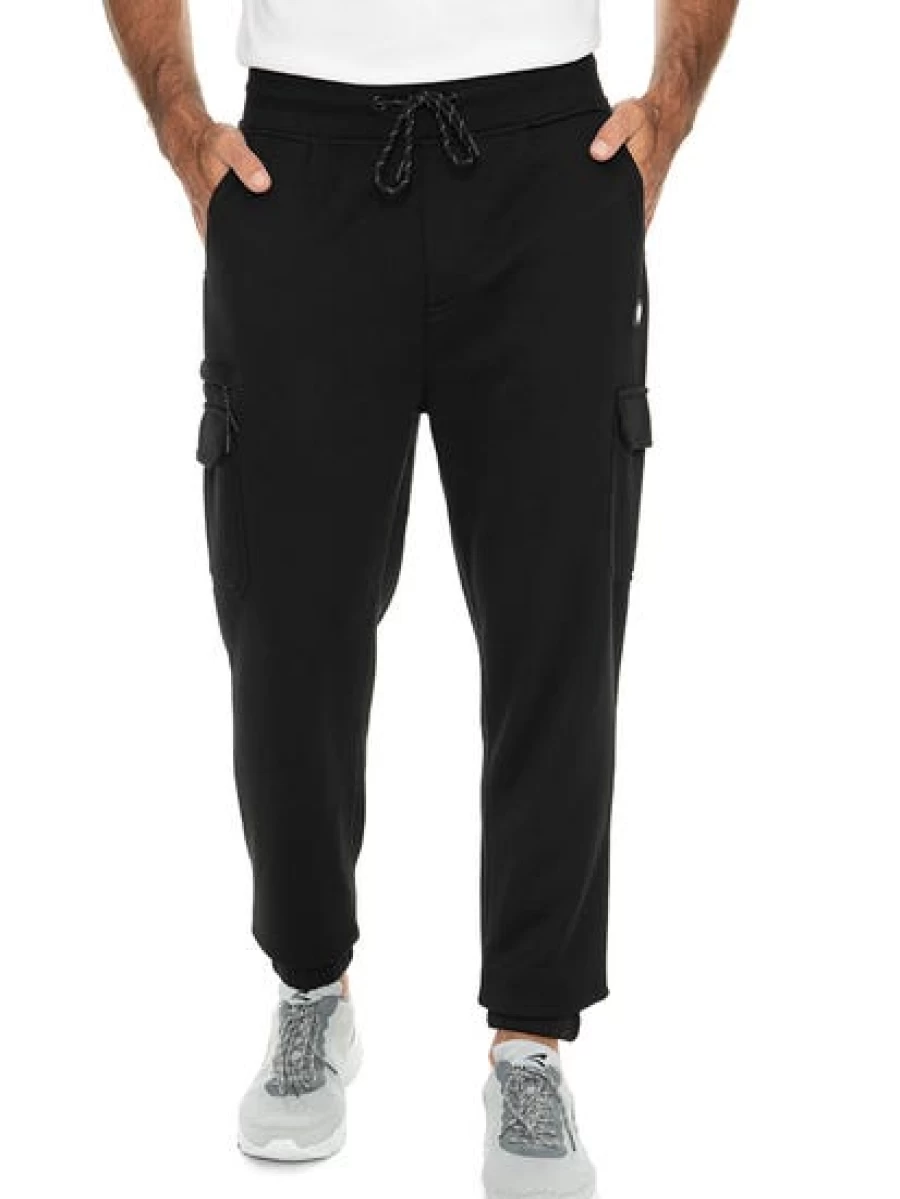 Trojan Men's Black Fleece Track Pants with Side Zippers - Comfortable & Stylish Athletic Joggers