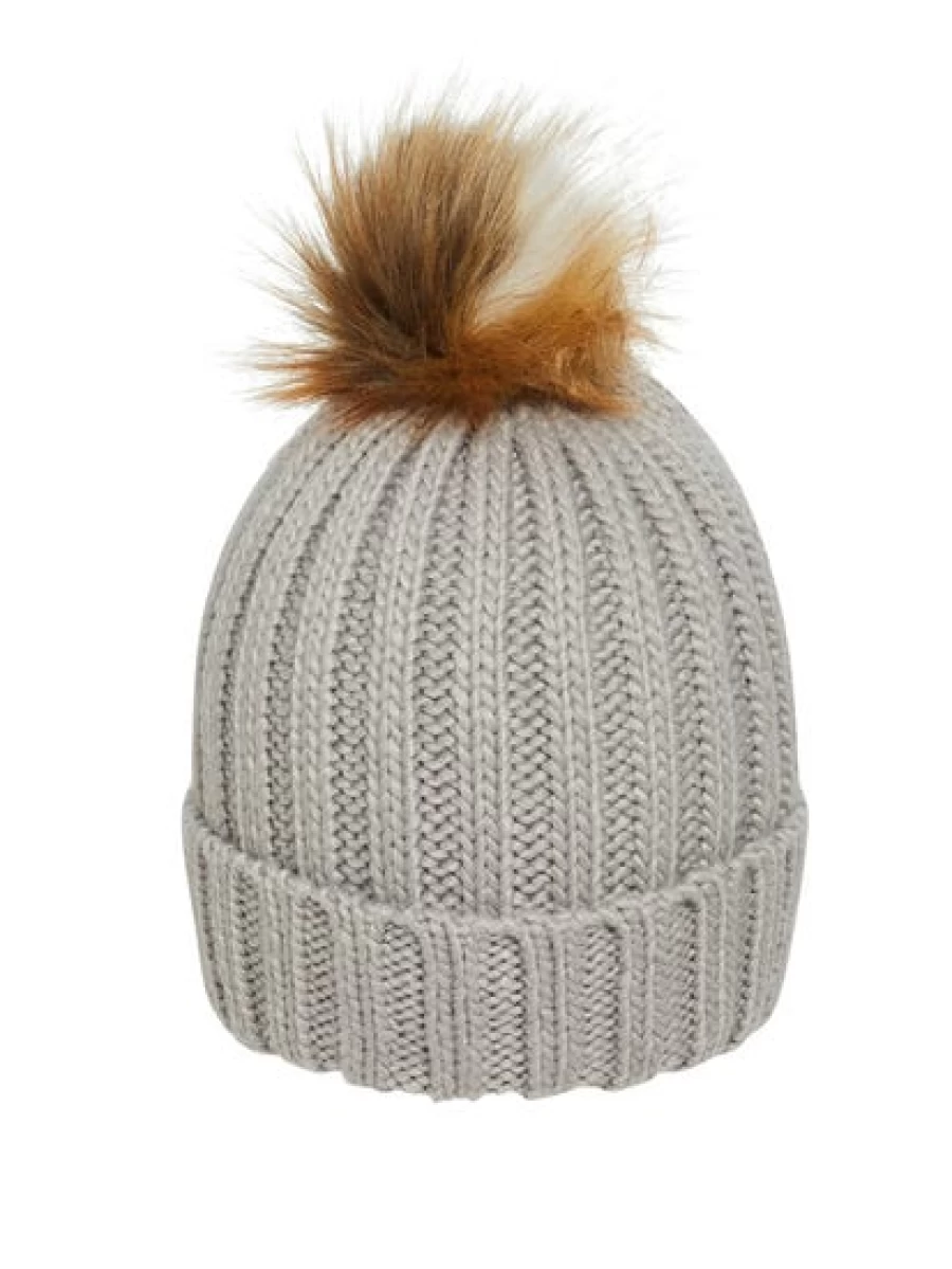 Cougars Men's Riley Adams Grey Faux Fur Winter Beanie with Pom Pom