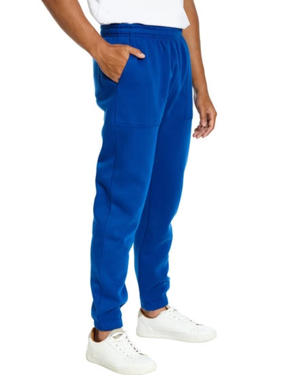 Lowes Men's Royal Blue Relaxed Fit Fleece Track Pants - Comfortable Casual Joggers