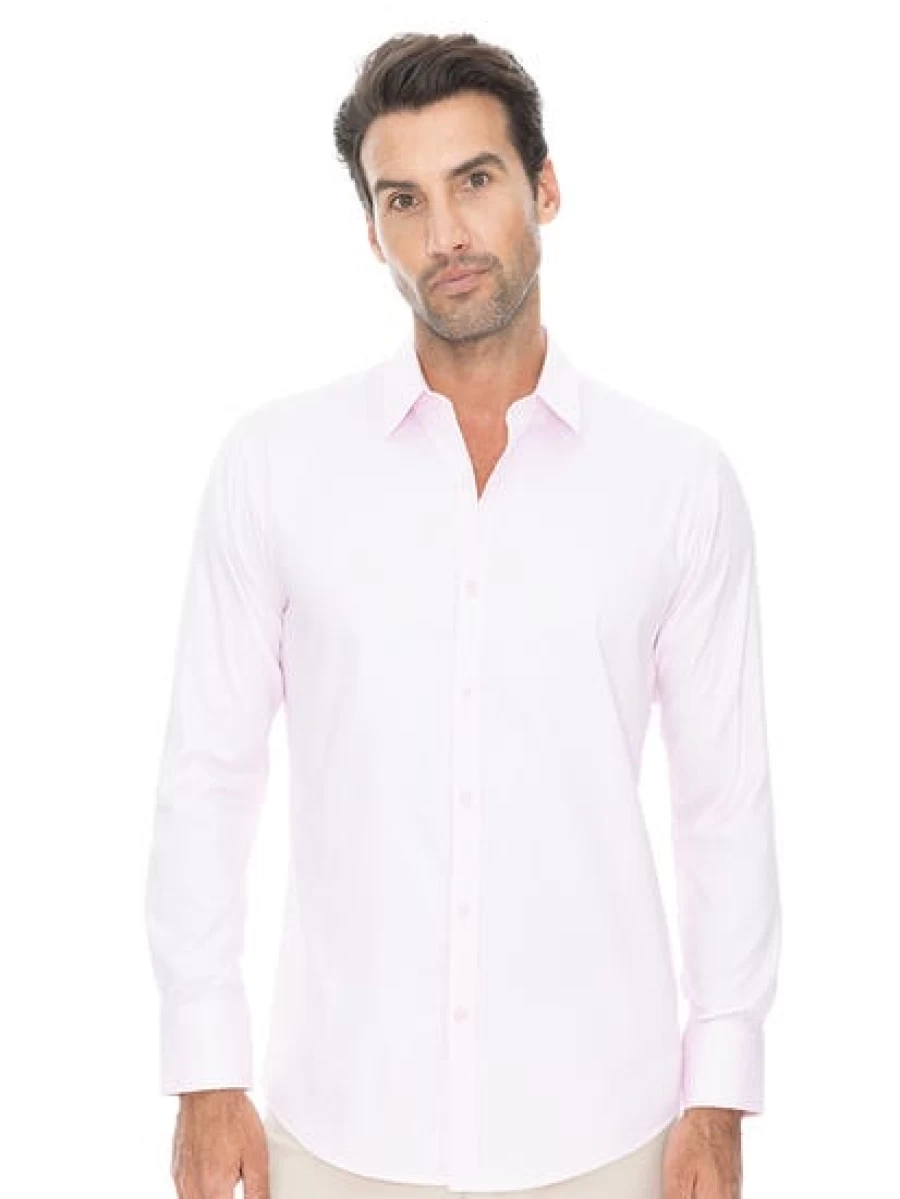 Manhattan Men's White Self-Stripe Business Shirt - Classic Formal Wear for Professional Style