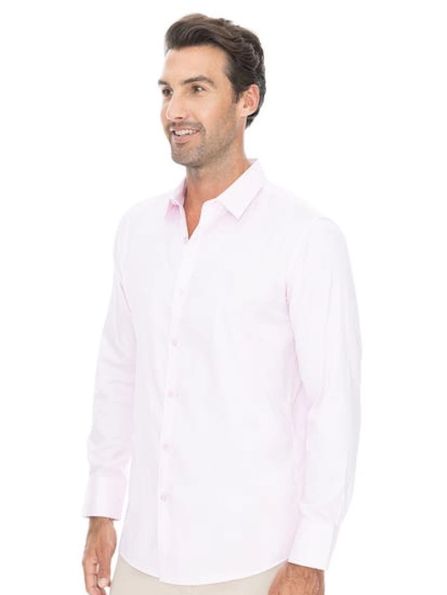 Manhattan Men's White Self-Stripe Business Shirt - Classic Formal Wear for Professional Style