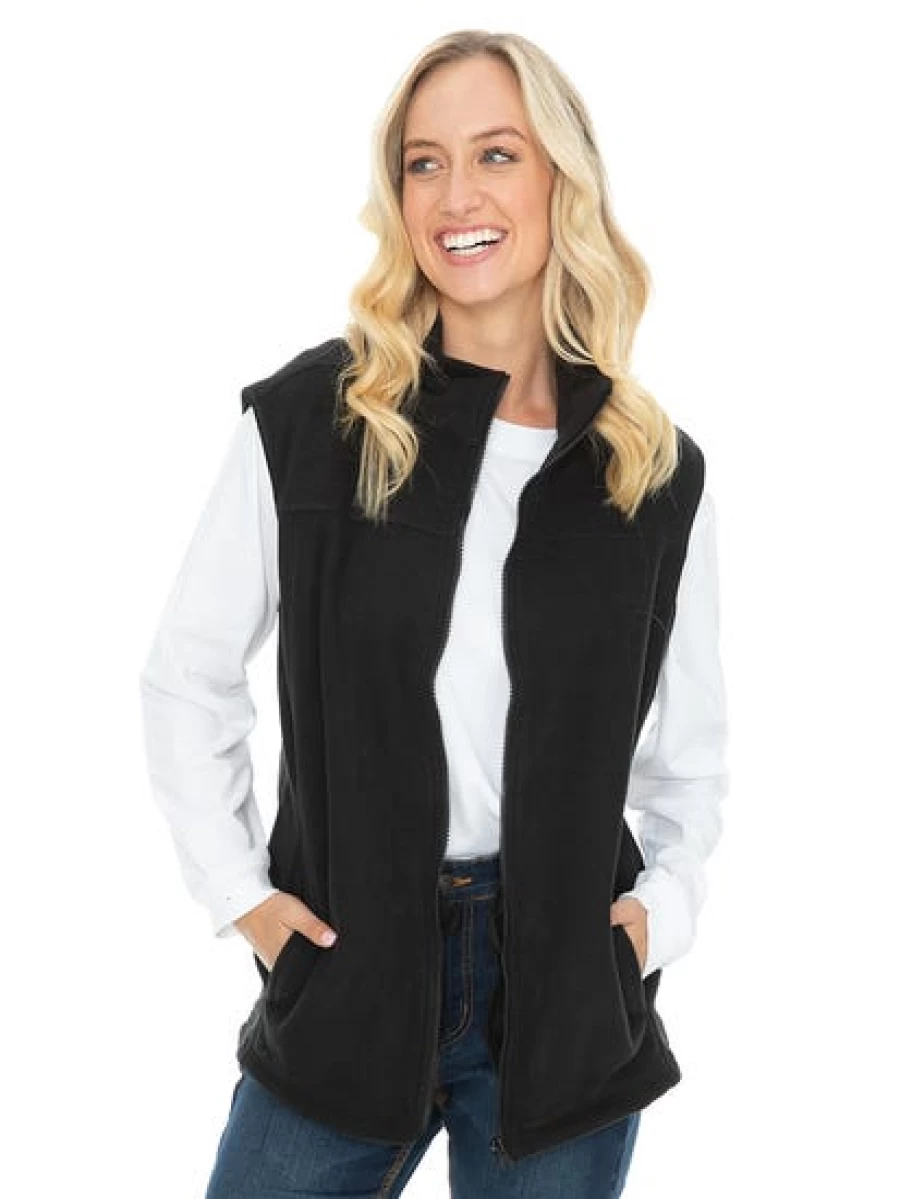 Lowes Men's Black Polar Fleece Vest - Warm Winter Insulated Outerwear