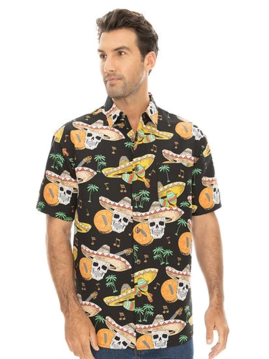 Lowes Halloween Printed Shirts - Spooky Black Maracca Design for Men and Women