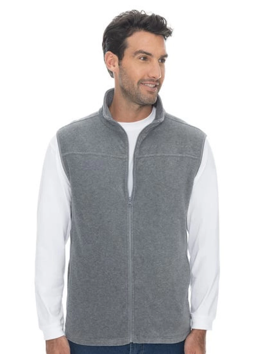 Lowes Men's Grey Marle Polar Fleece Vest - Warm & Comfortable Winter Wear
