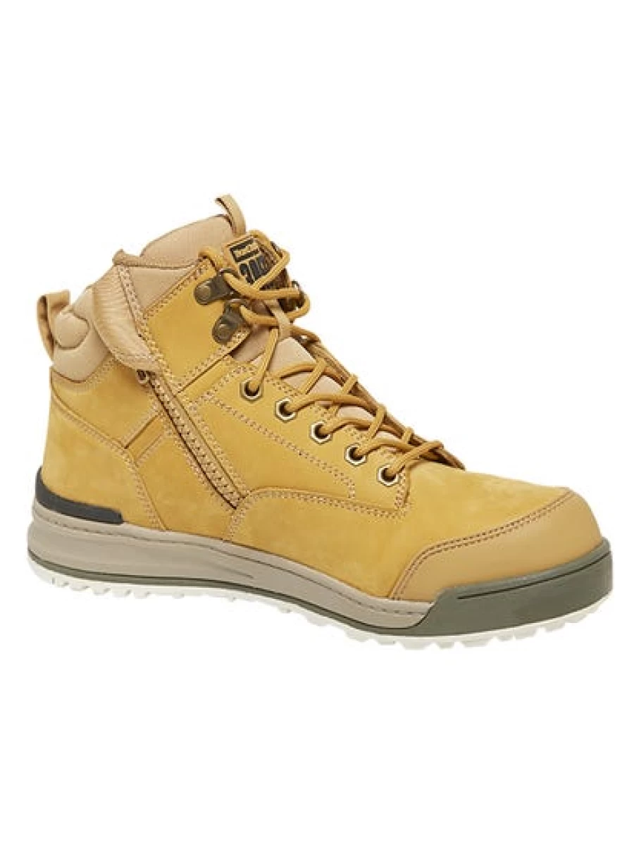Lowes Men's Hard Yakka 3056 Wheat Lace-Up Zip Boots Work Safety Footwear