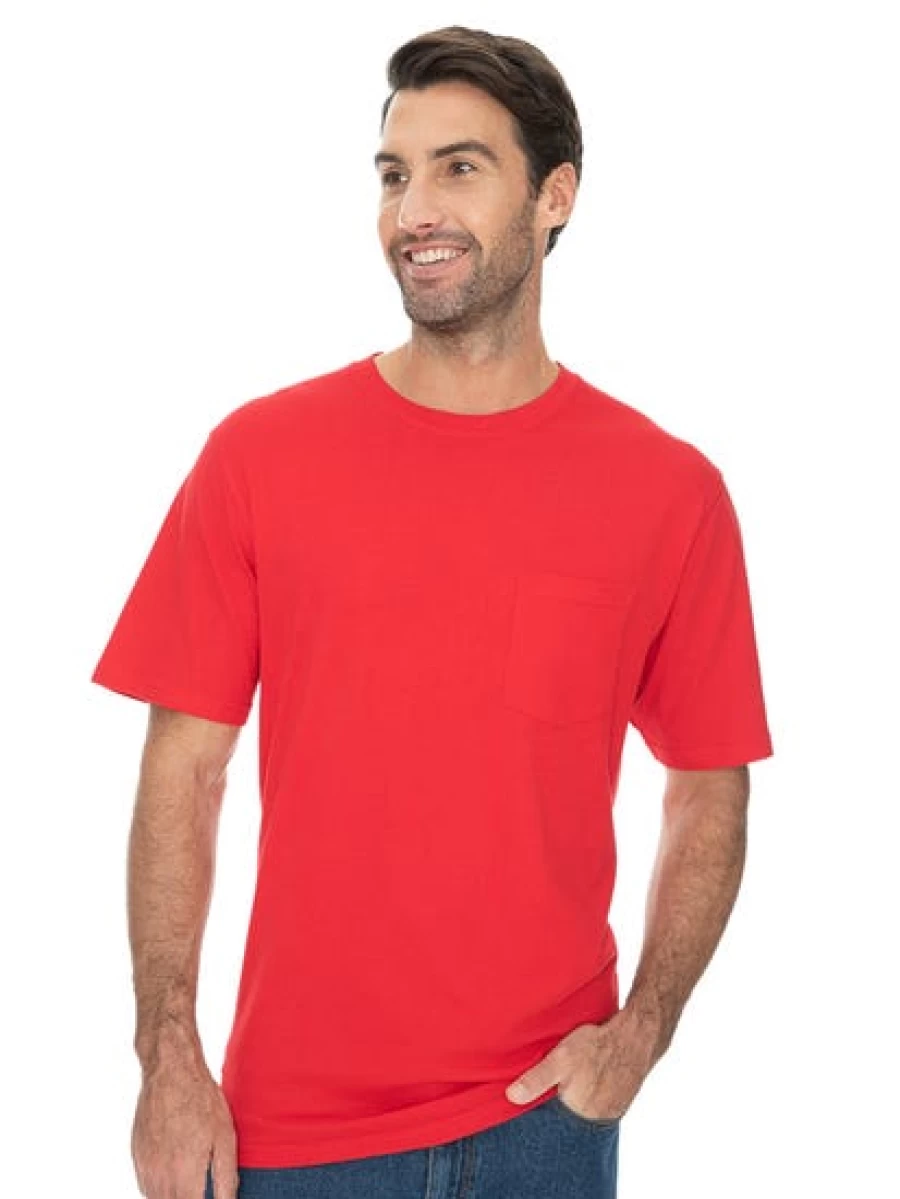 Lowes Men's Red Classic Cotton Crew Neck T-Shirt - Soft Basic Tee for Casual Wear