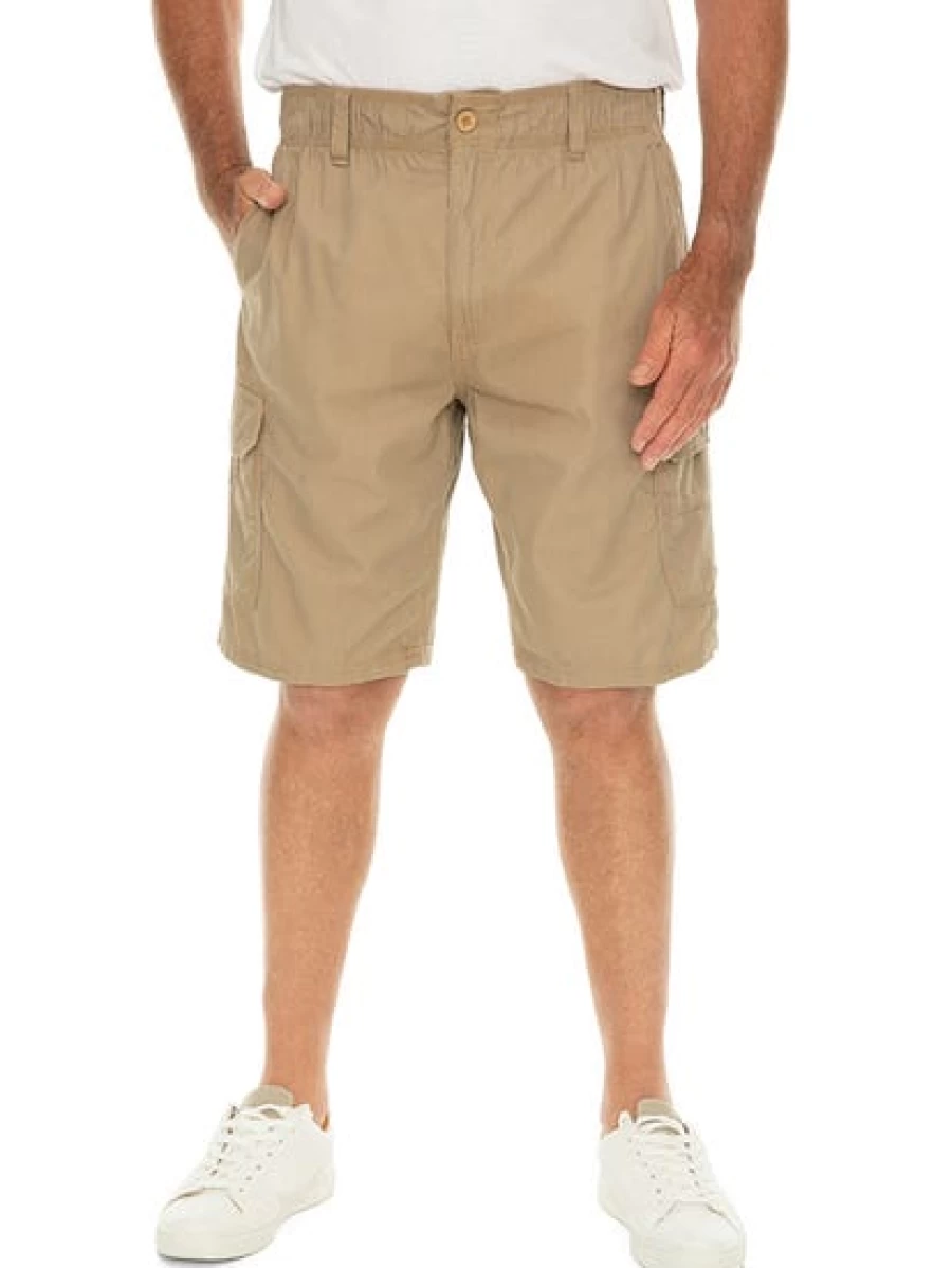 Men's Beige Ripstop Cargo Shorts with Elastic Waist by Elliotts - Durable & Lightweight Outdoor Casual Shorts