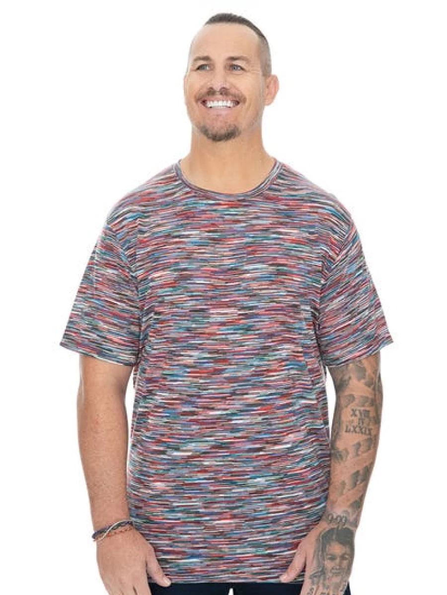 Built N Fit Men's Space Dye Comfort Fit Fashion T-Shirt