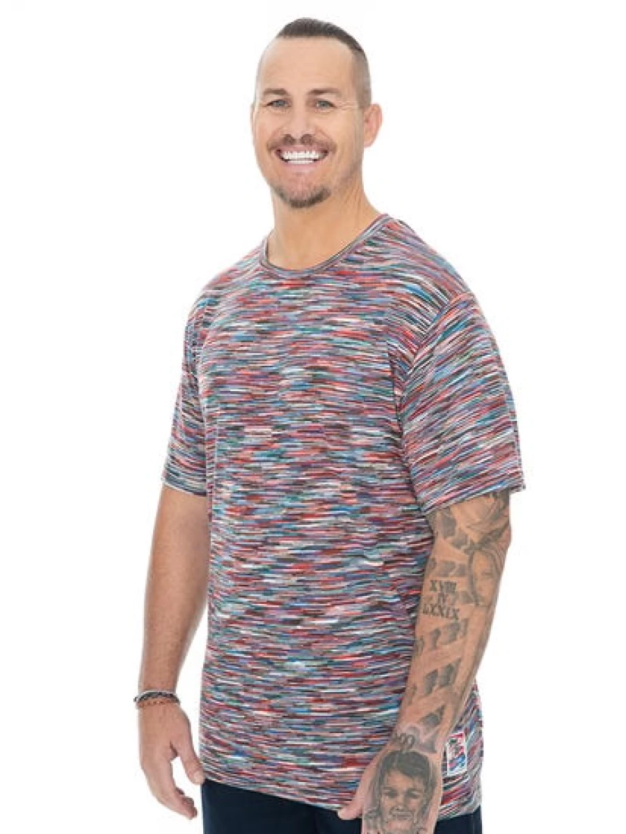 Built N Fit Men's Space Dye Comfort Fit Fashion T-Shirt