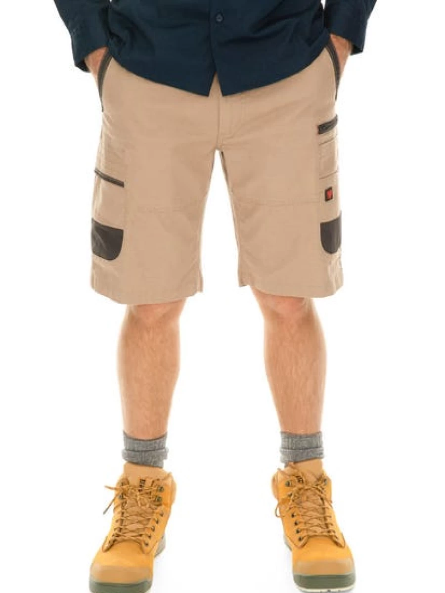 Men's Traders 308 Elastic Waist Casual Shorts in Khaki - Comfortable Stretch Fit for Everyday Wear