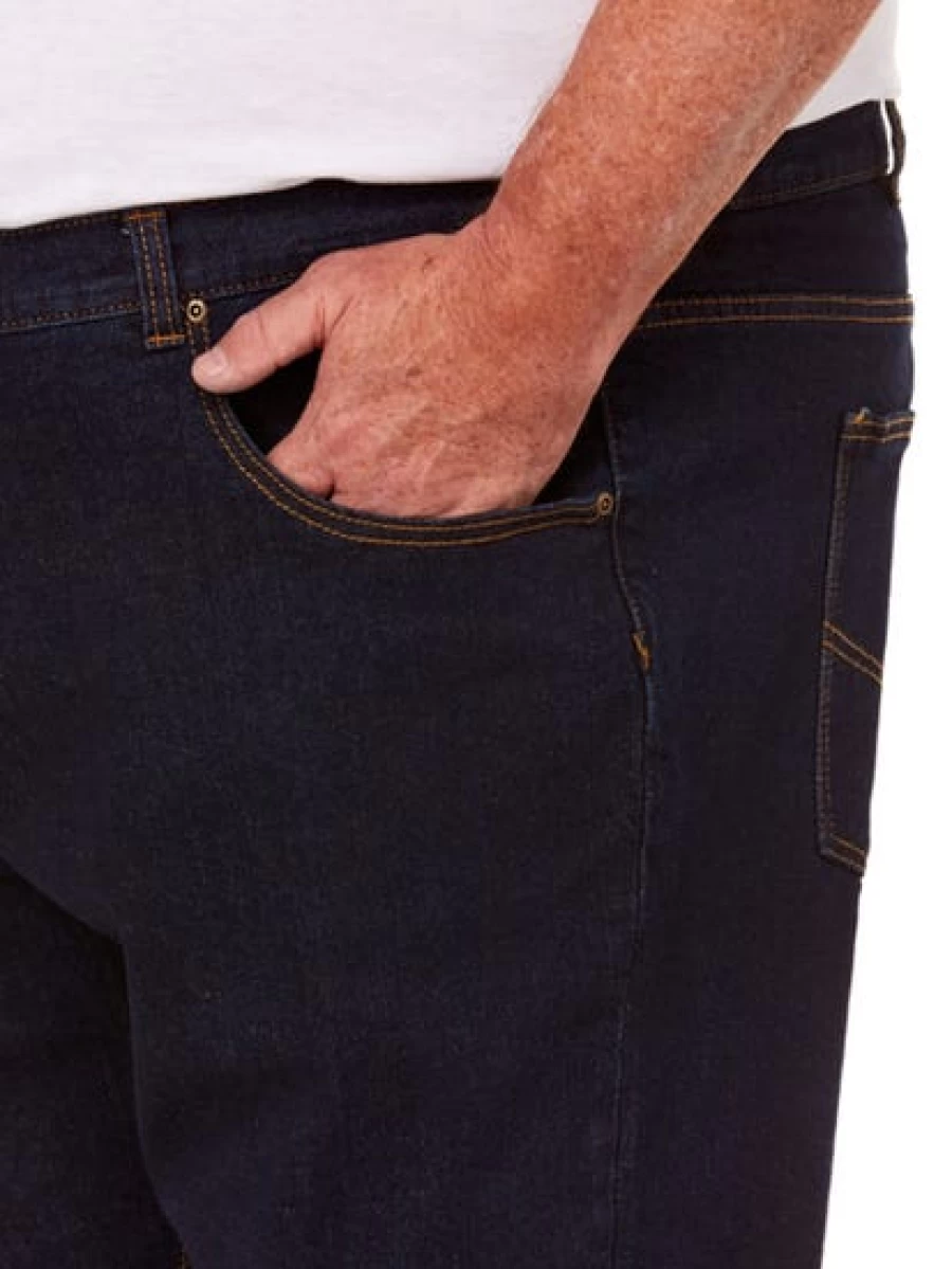 Lowes Men's Navy Stretch Denim Jeans - Comfortable Slim Fit Stretchable Pants for Men