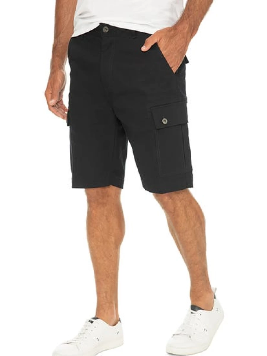 Men's Stretch Canvas Cargo Shorts in Navy by Traders - Comfortable & Durable Outdoor Shorts