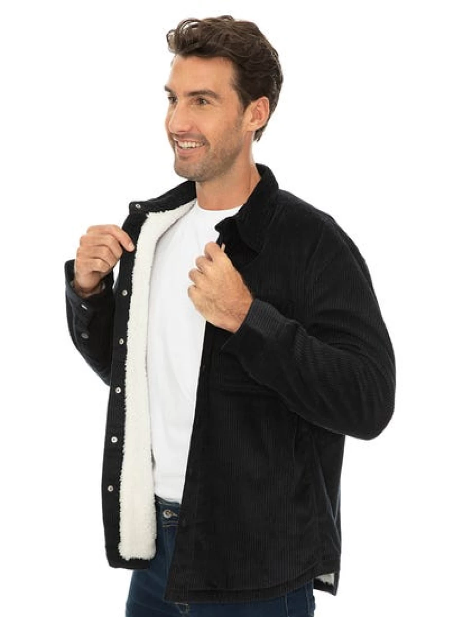 Prodigy Men's Navy Sherpa-Lined Hooded Jacket - Warm Fleece Winter Coat
