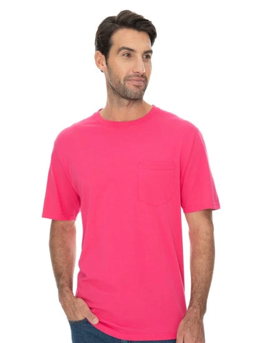 Lowes Men's Cotton Pink T-Shirt - Soft Comfort Fit Casual Tee