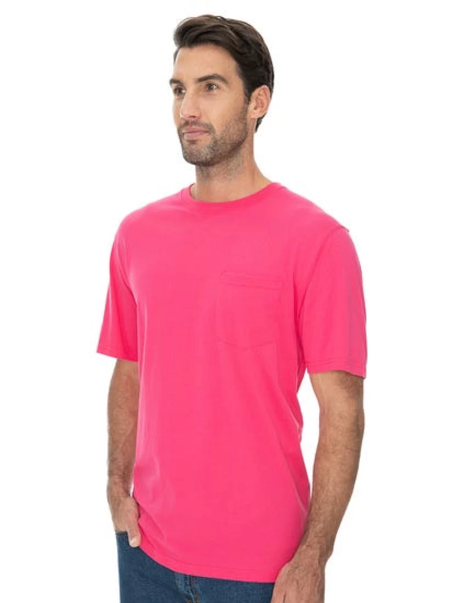 Lowes Men's Cotton Pink T-Shirt - Soft Comfort Fit Casual Tee