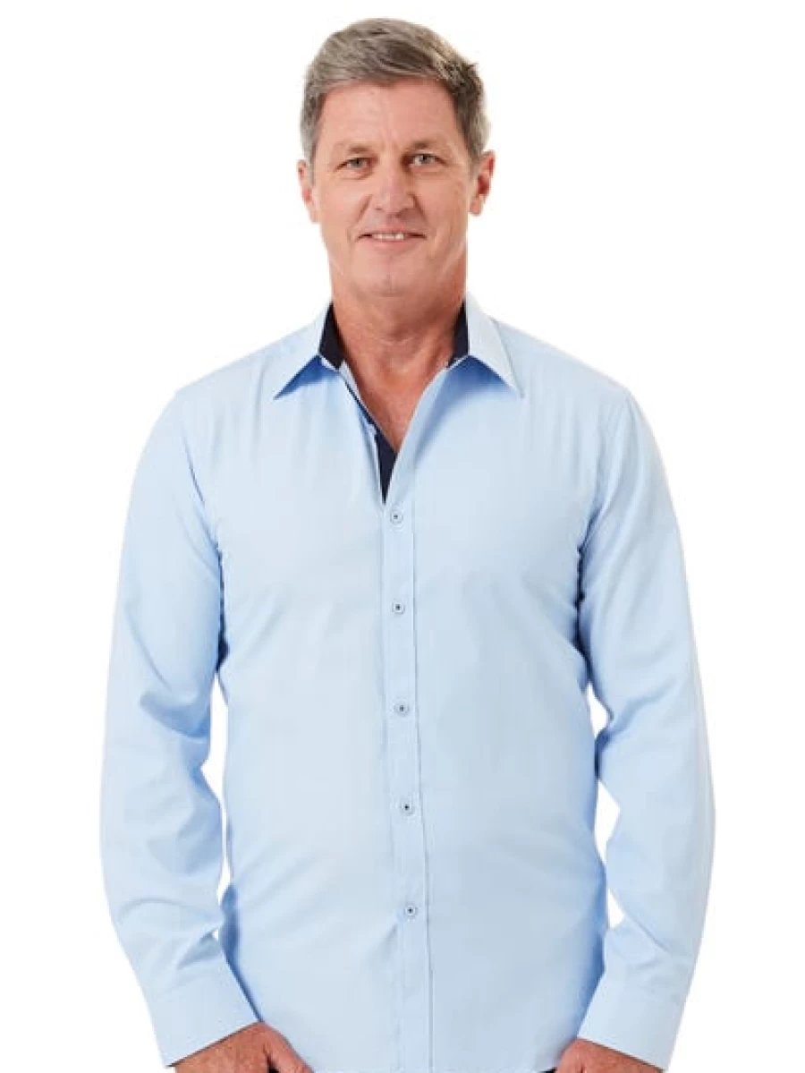 Lowes Men's Blue Dobby Dress Shirt - Premium Formal Wear for Men