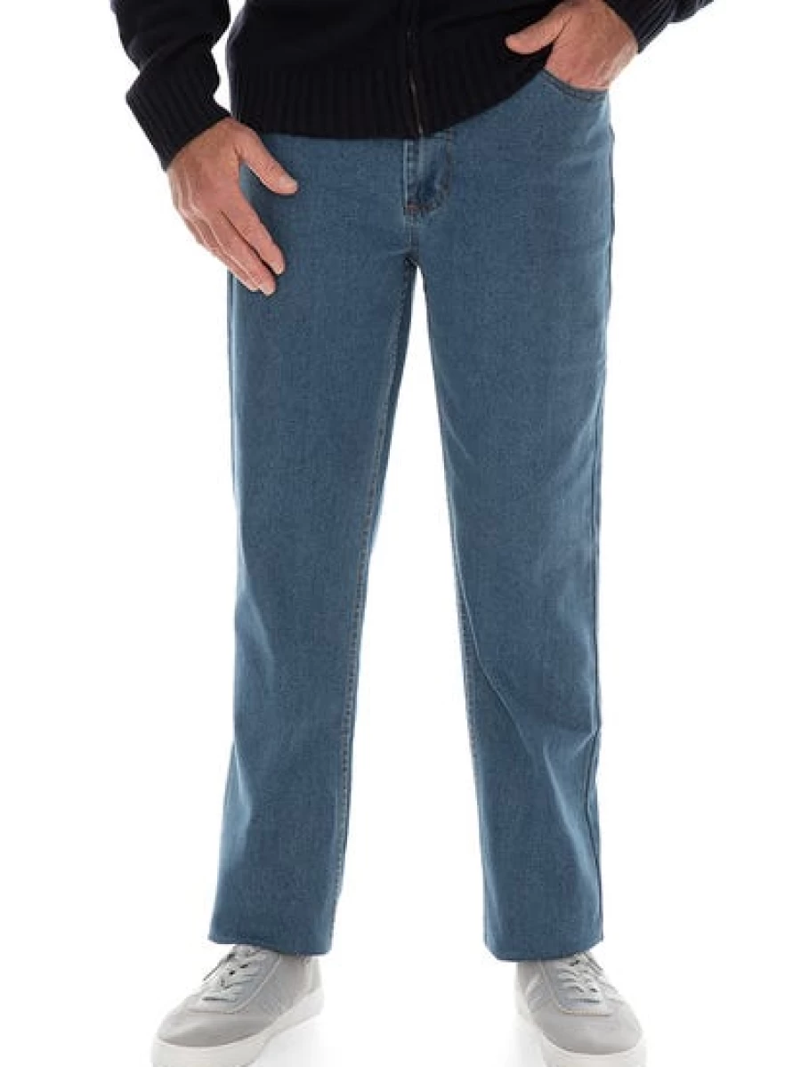 Men's Regular Fit Blue Stretch Jeans by Traders - Comfort Denim Pants for Everyday Wear