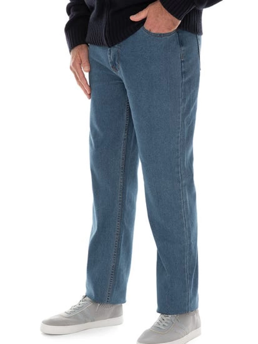 Men's Regular Fit Blue Stretch Jeans by Traders - Comfort Denim Pants for Everyday Wear