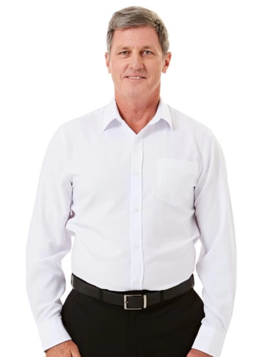 Lowes Men's White Microfiber Dress Shirt - Premium Comfort & Style