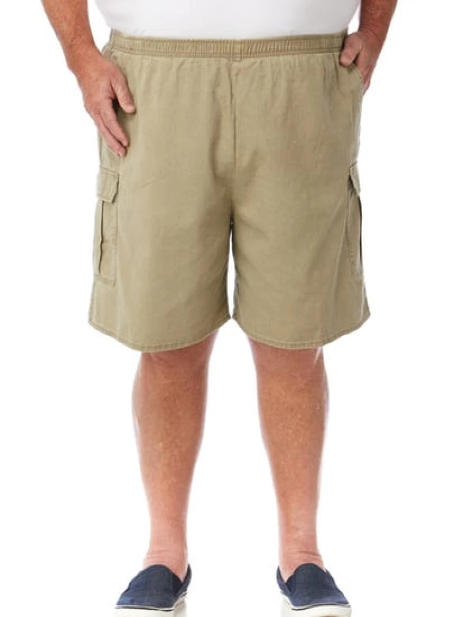 Lowes Men's Beige Ruggers Original Pigment Dyed Cargo Shorts for Casual Wear