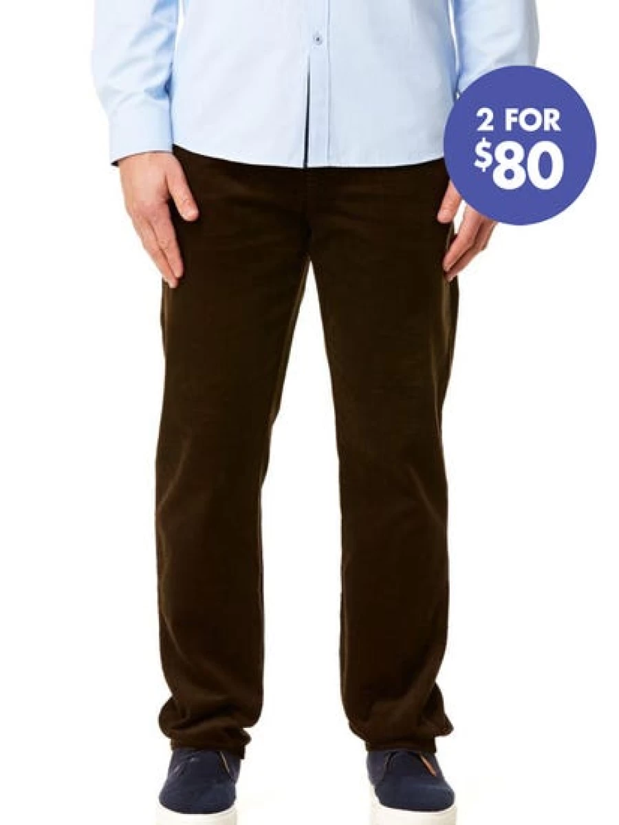 Street Men's Regular Fit Khaki Cord Jeans - Comfortable Cotton Trousers