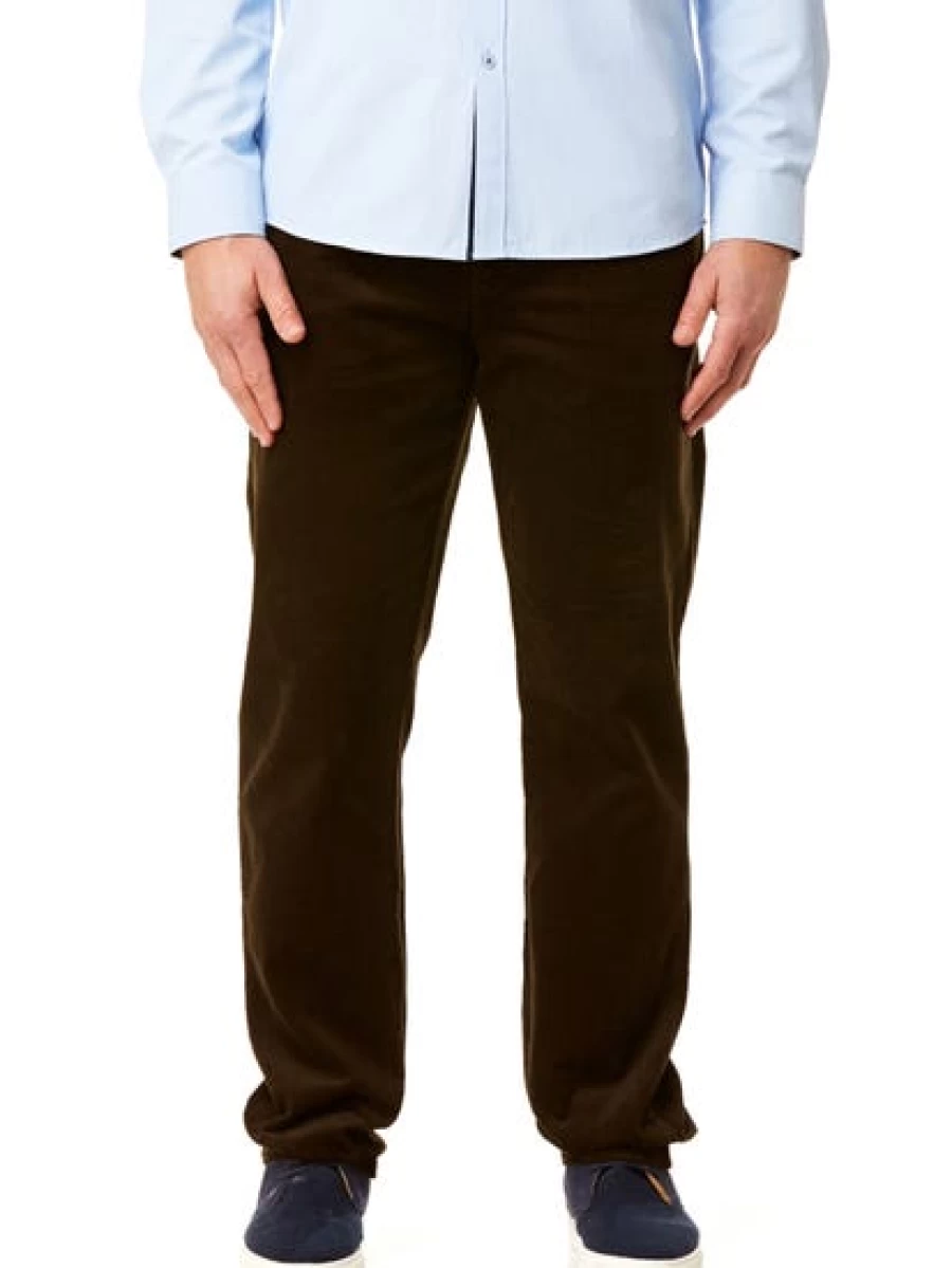 Street Men's Regular Fit Khaki Cord Jeans - Comfortable Cotton Trousers