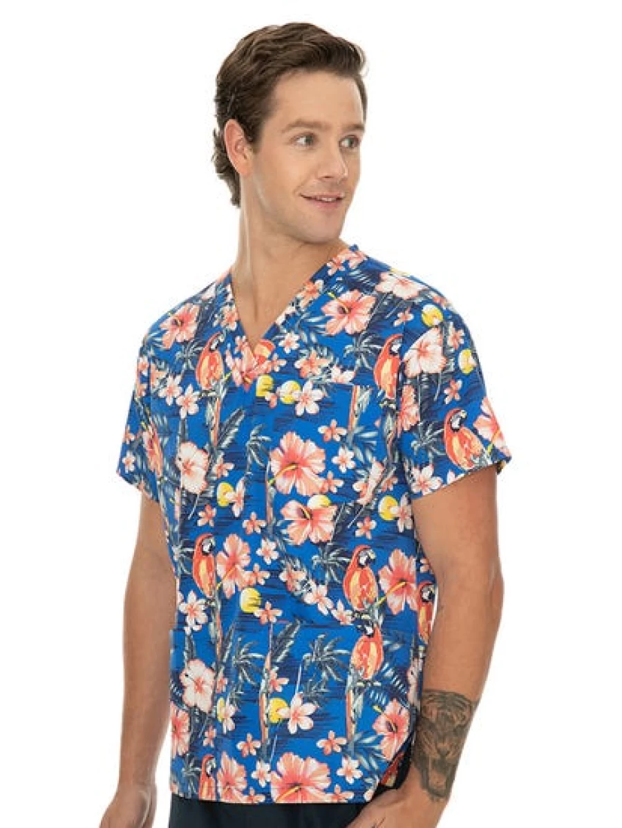 Lowes Men's Hospital Scrubs - Cobalt Parrot Medical Uniform for Healthcare Professionals