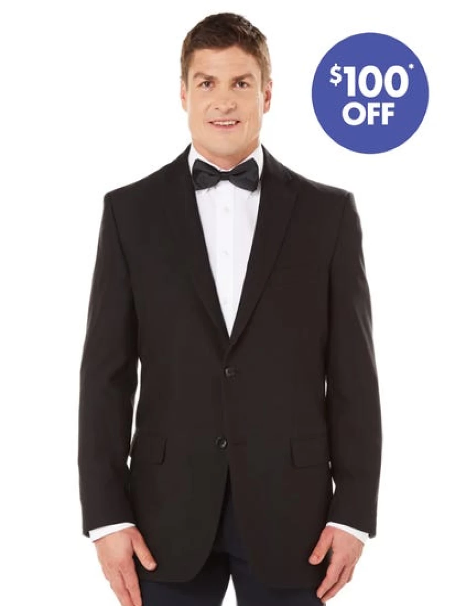 "Robert Huntley Men's Black Regular Fit Suit Jacket - Classic Tailored Blazer"