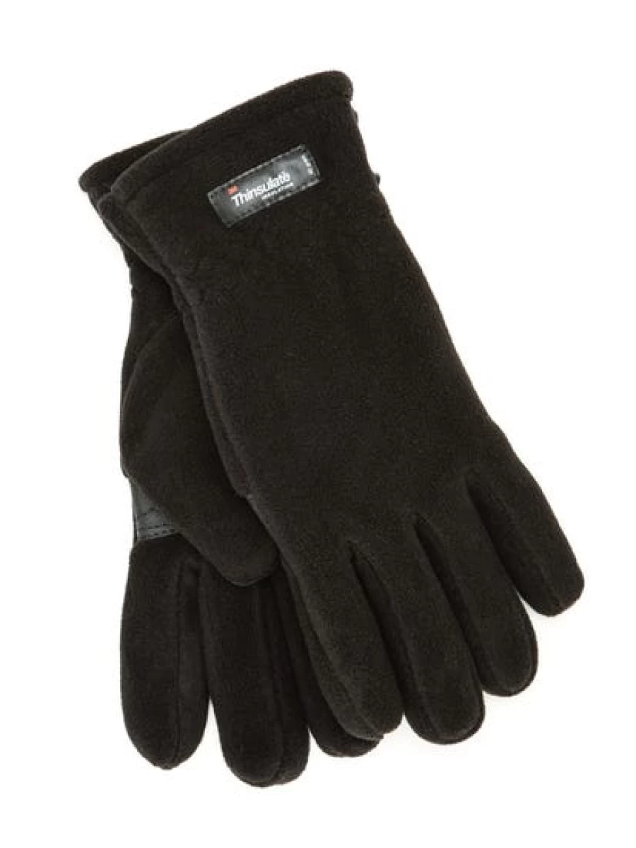 Lowes Men's Thinsulate Black Polar Fleece Gloves for Cold Weather Warmth