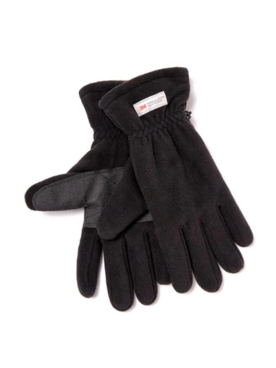 Lowes Men's Thinsulate Black Polar Fleece Gloves for Cold Weather Warmth
