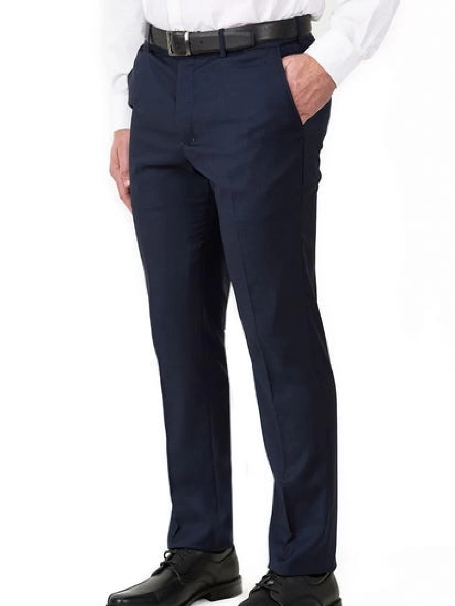 Perizzi Men's Navy Slim Fit Suit Trousers for Business Formal Wear