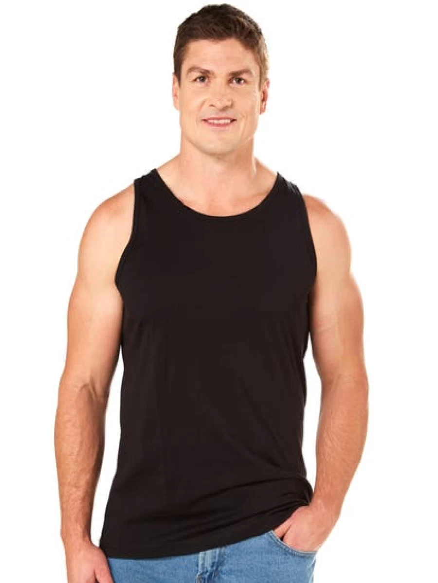 Lowes Men's Basic Cotton Jersey Black Tank Top for Comfort & Style
