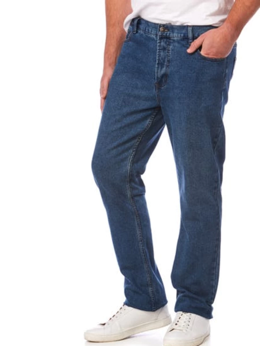 Men's Light Blue Stretch Jeans - Regular Fit by Traders
