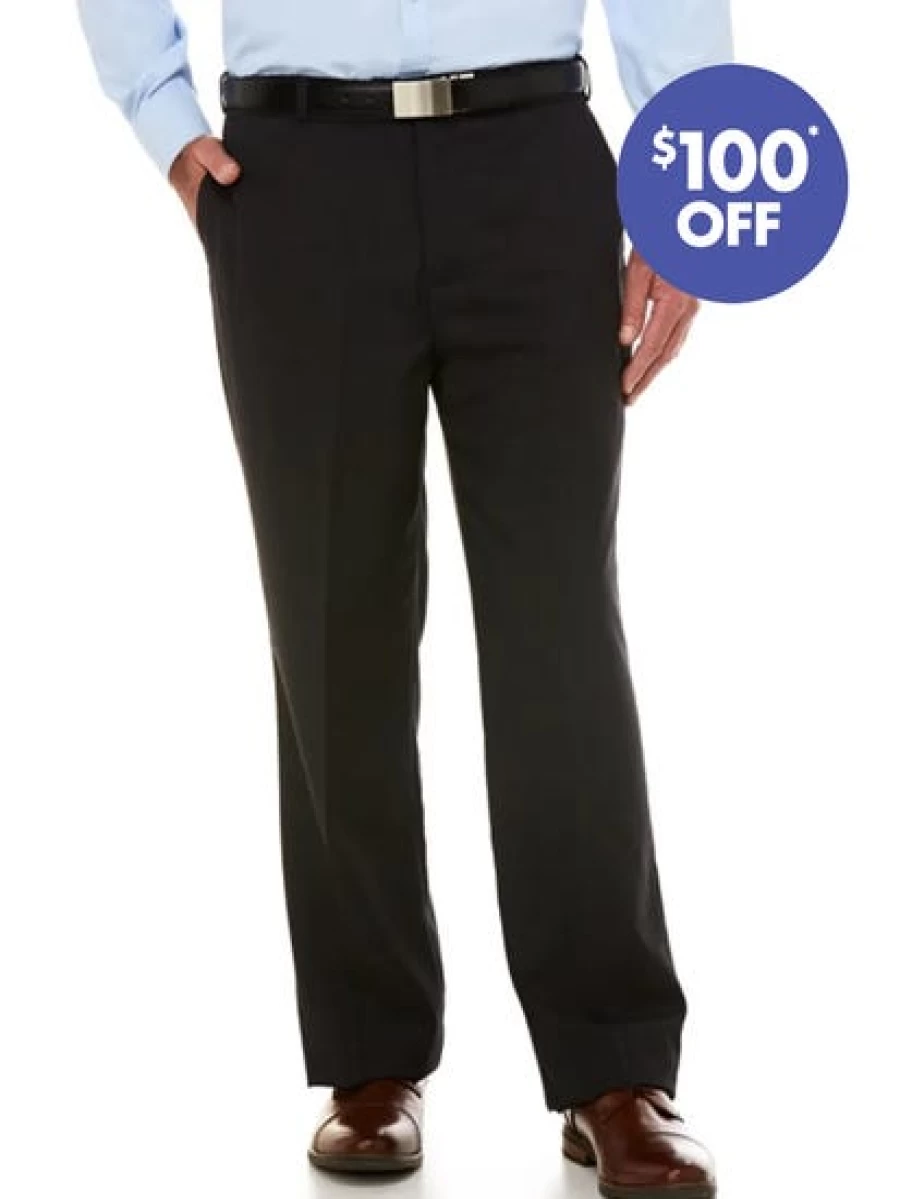 "Robert Huntley Men's Grey Regular Fit Suit Trousers"