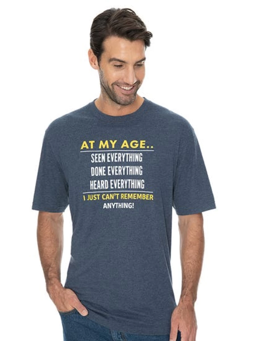 Lowes Men's Funny Graphic Tee - "At My Age" Humorous T-Shirt for Casual Wear
