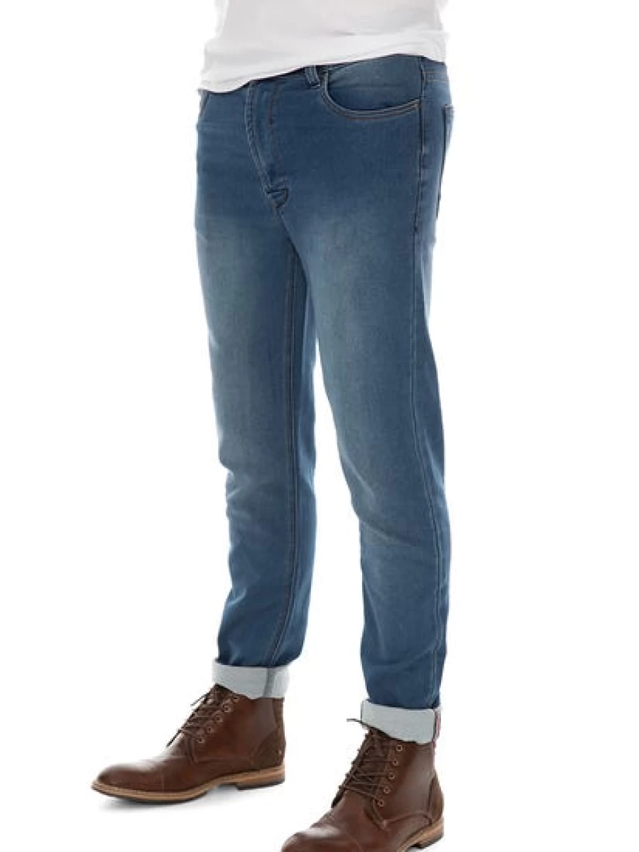 "Traders Men's Slim Fit Super Stretch Blue Jeans - Comfortable & Stylish"