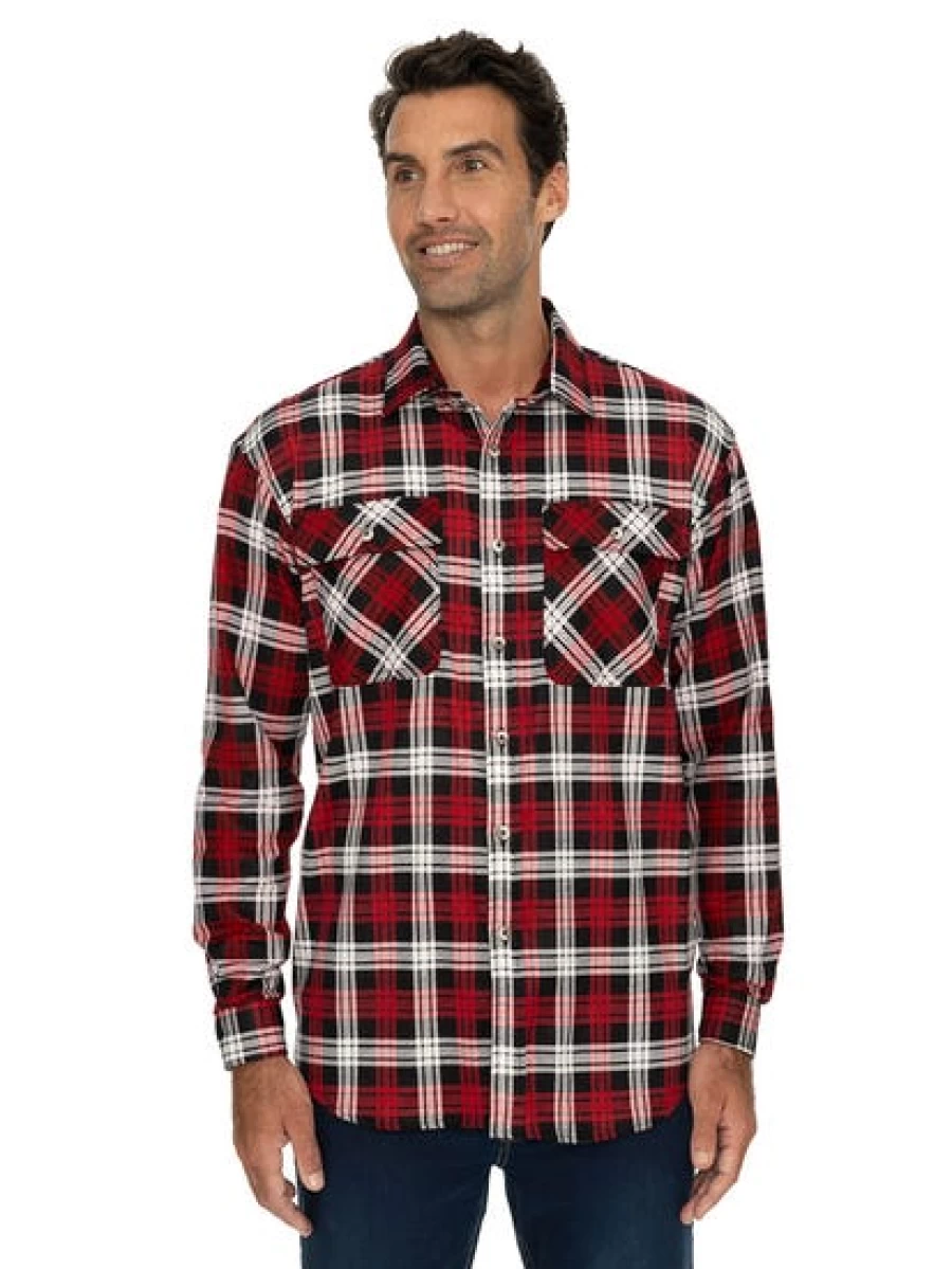 Lowes Men's Red Check Flannel Shirt - Soft Unisex Fit for Comfort & Style