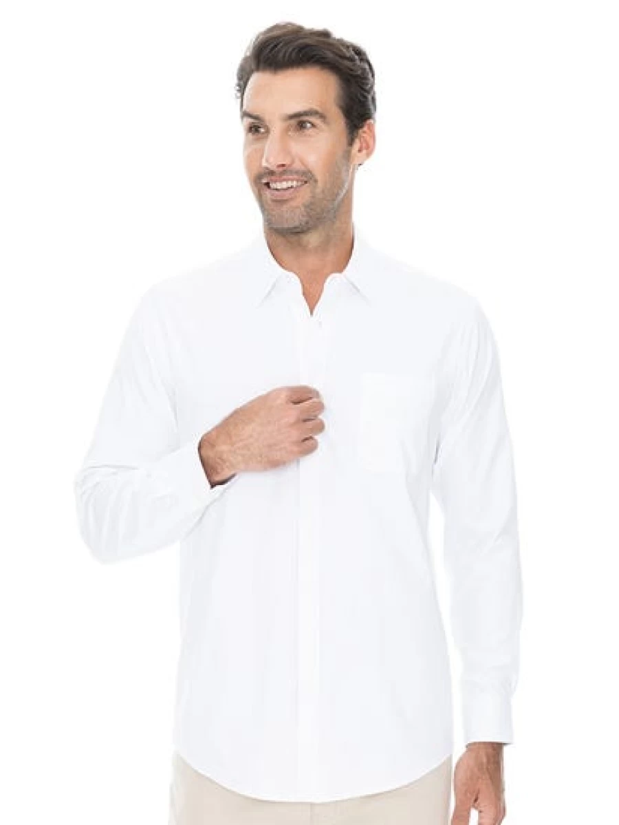 Manhattan Men's Premium White Dobby Business Shirt - Formal Office Wear