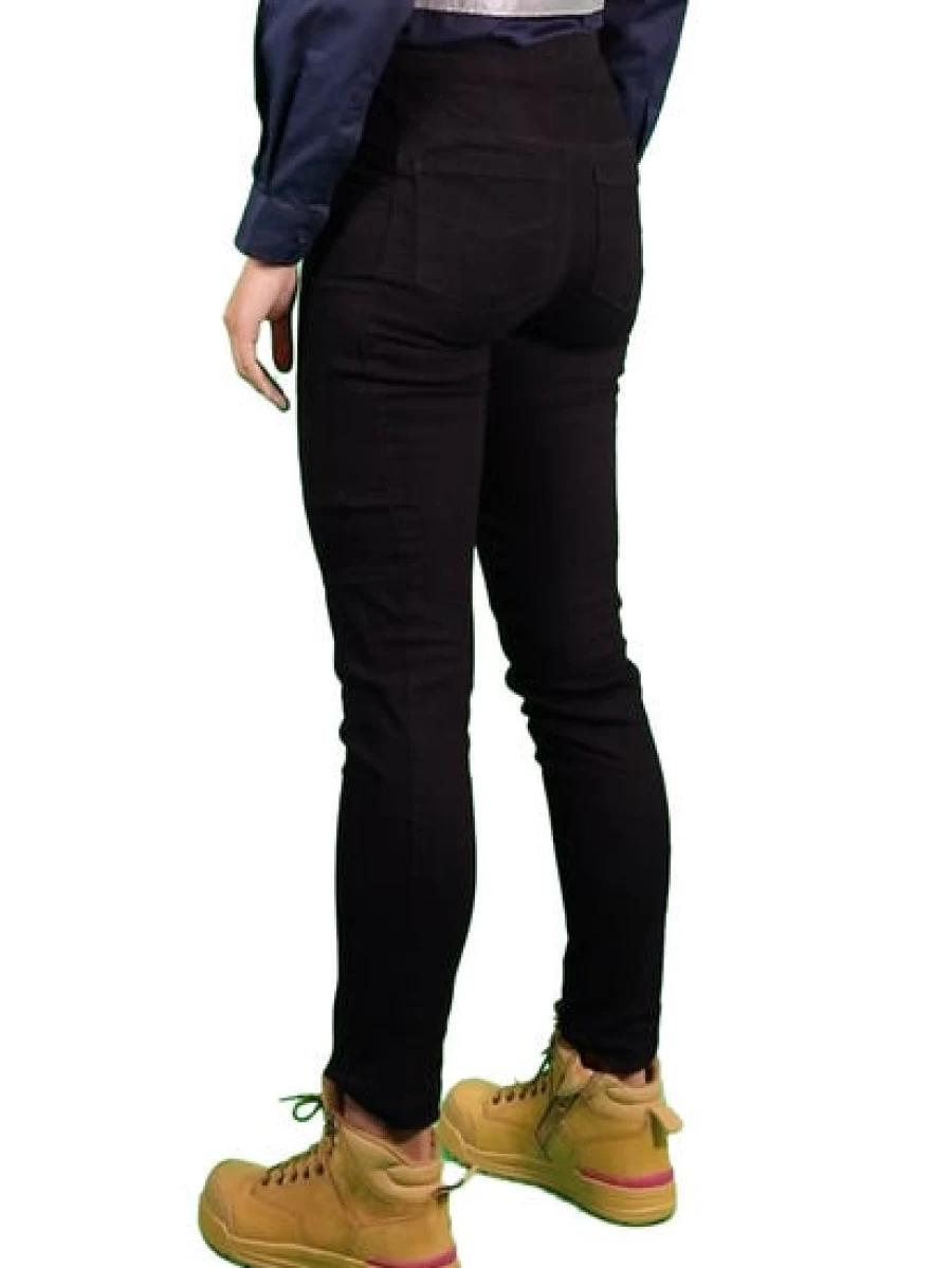 Men's Black Jeggings by LADIES 308 - Stretch Comfort Fit Denim Pants for Traders