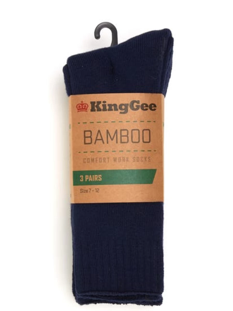 Lowes Men's 3 Pack Bamboo Work Socks - Navy Comfort Crew Socks for Work