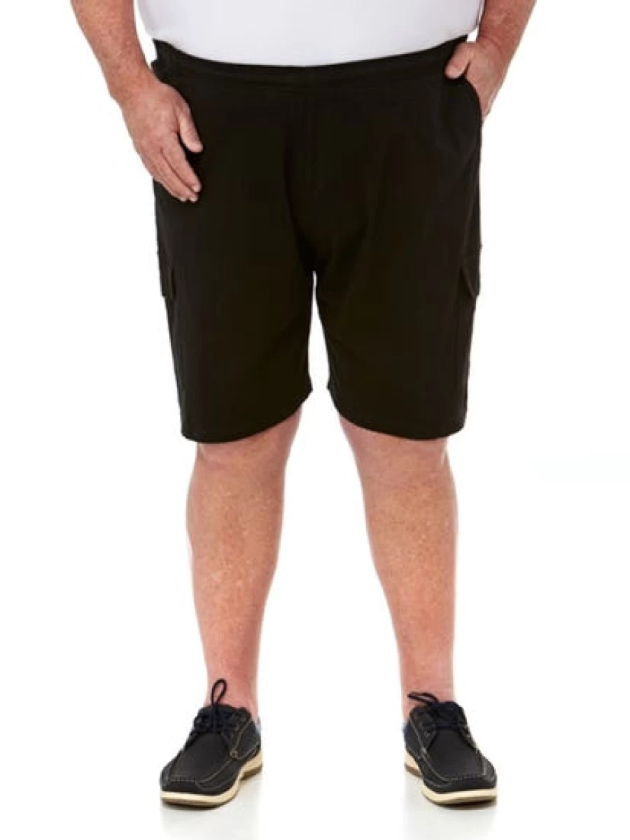 DBK Men's Black Stretch Cargo Shorts with Elastic Waist
