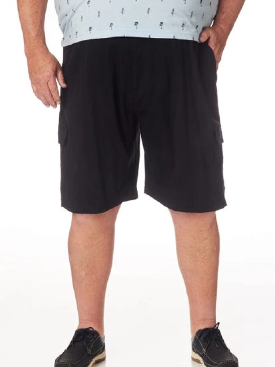 DBK Men's Black Stretch Cargo Shorts with Elastic Waist