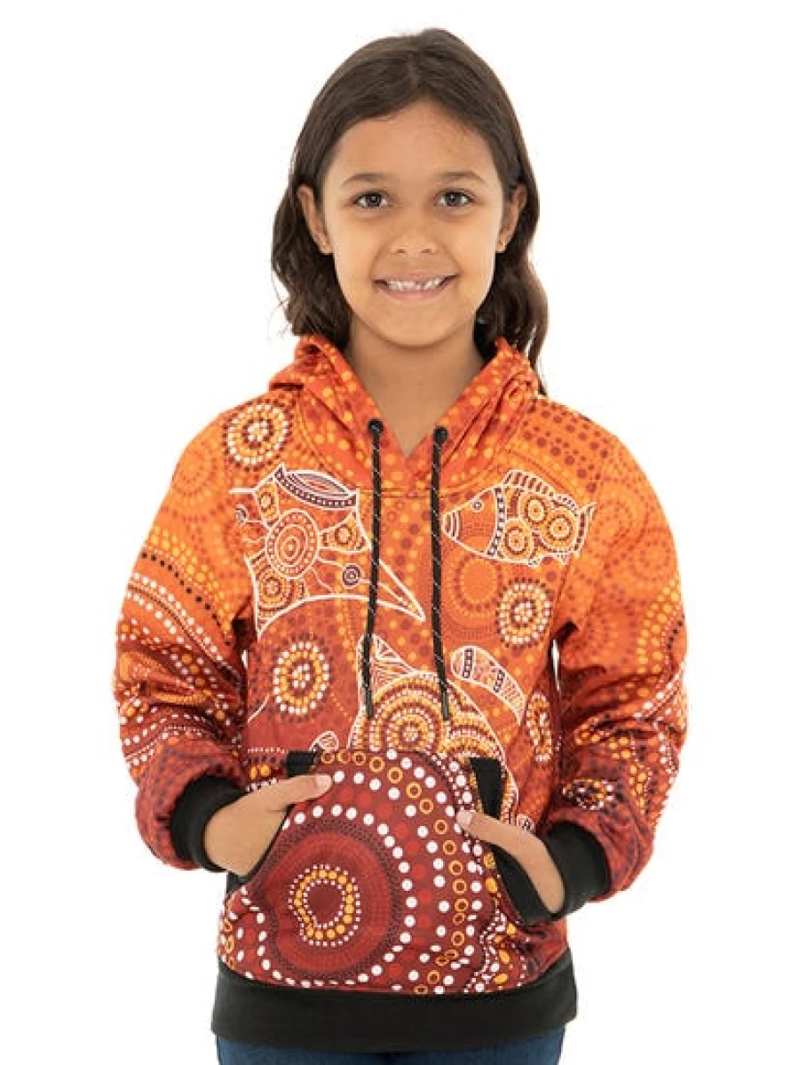 Gwiyaala Men's First Nation Inspired Popover Hoodie for Kids