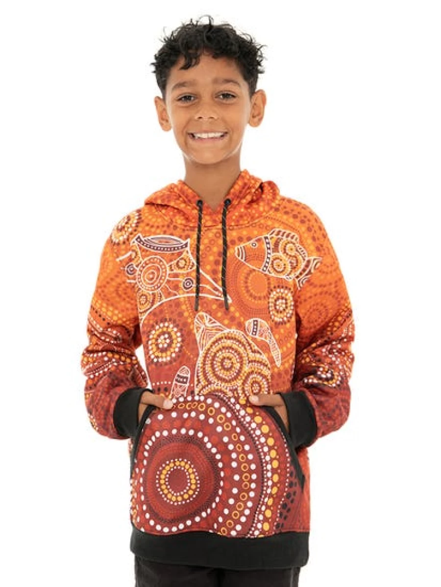 Gwiyaala Men's First Nation Inspired Popover Hoodie for Kids