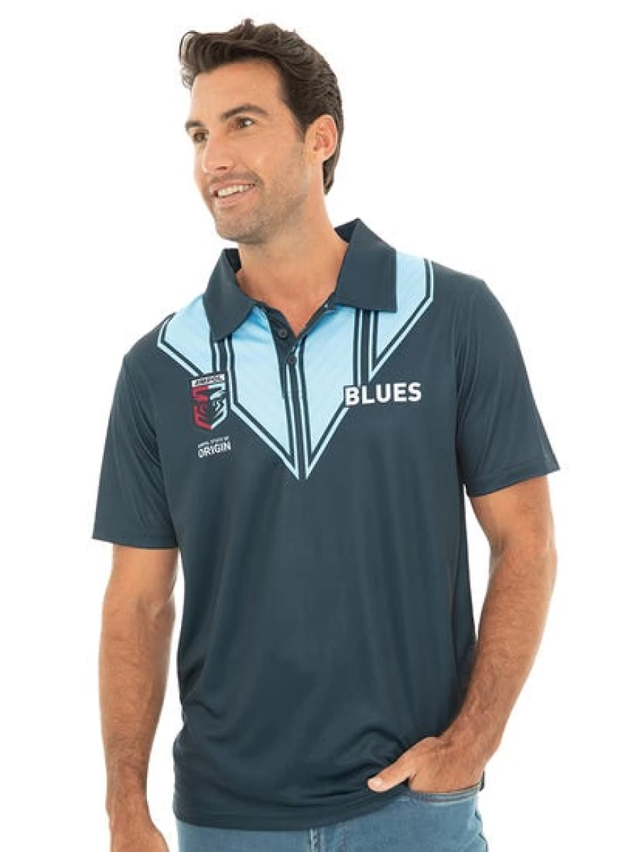 Licensed Men's Navy Polo Shirt - NSW Classic Fit Casual Top