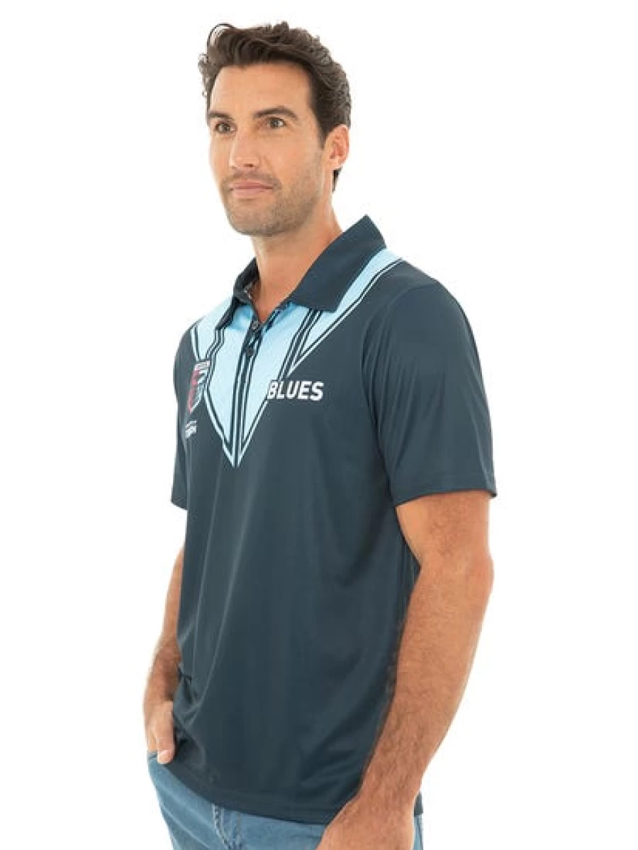 Licensed Men's Navy Polo Shirt - NSW Classic Fit Casual Top